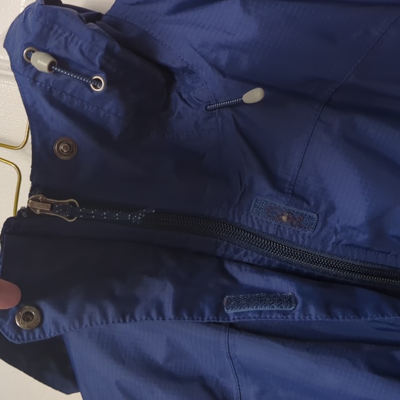 LL Bean Blue long rain coat - Picture 2 of 9